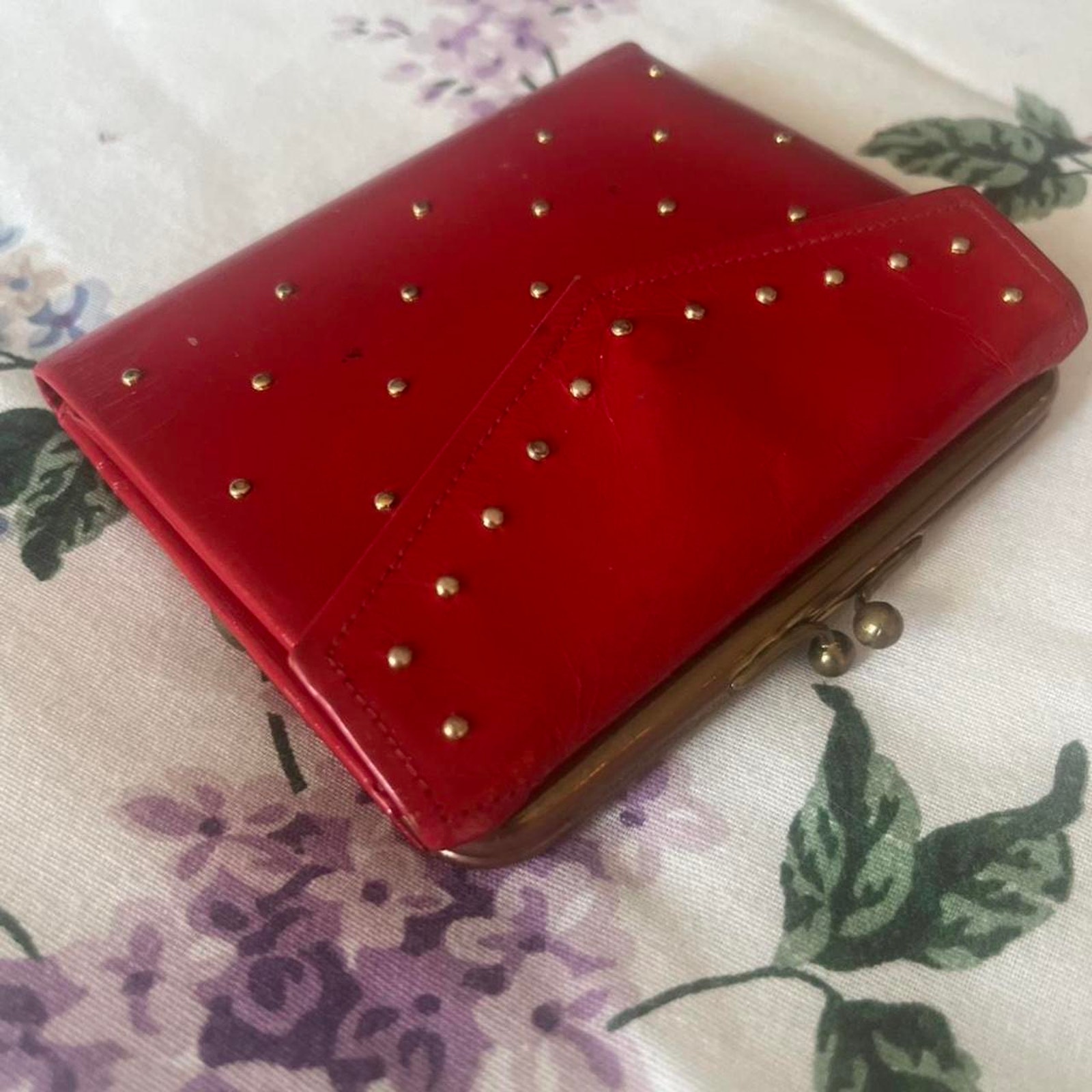 Vintage Genuine Leather Red Wallet